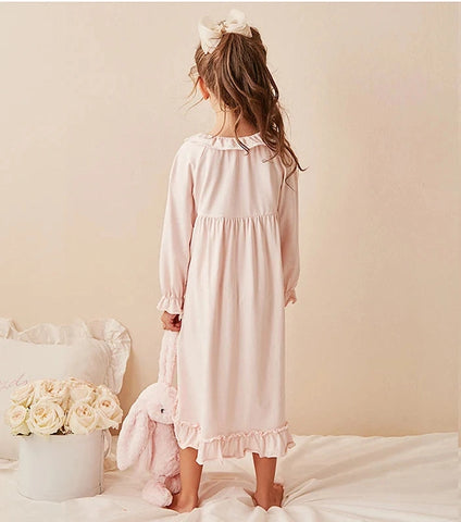 Girl's Lolita Princess  Dress Sleepshirt - Vintage Ruffles Nightgown for Toddler & Kids