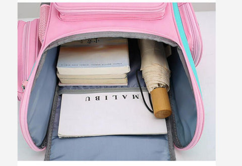 School Rolling Backpack for Girls with Pencil Case and Lunch Bag