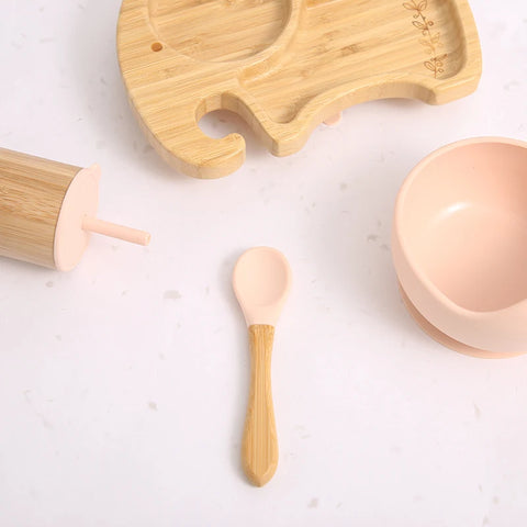 Premium Bamboo Baby Feeding Set - Eco-Friendly Dining for Little Ones Teeny Pandas