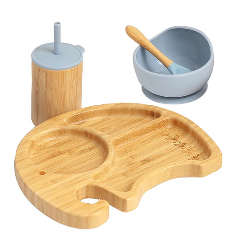 Premium Bamboo Baby Feeding Set - Eco-Friendly Dining for Little Ones Teeny Pandas