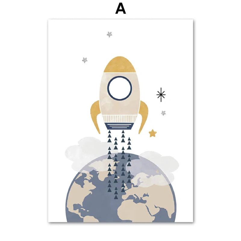 Space-Themed Canvas Prints - Elevate Your Kids Room! Teeny Pandas