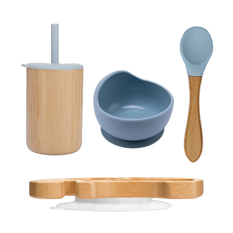 Premium Bamboo Baby Feeding Set - Eco-Friendly Dining for Little Ones Teeny Pandas