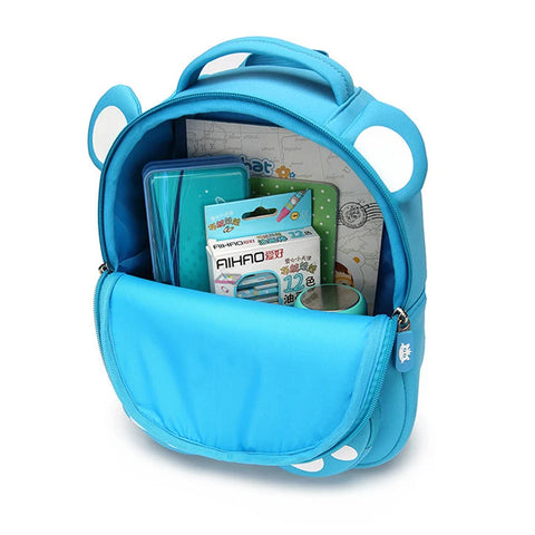 Cute 3D Blue Bear Backpack for Kids