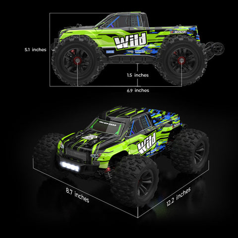 Rugged Kids RC Monster Truck 1/32- Brushless High-Speed Adventure! Teeny Pandas
