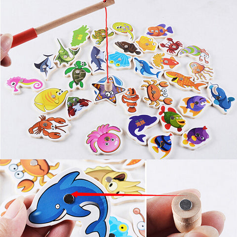 Wooden Magnetic Fishing Toy Set