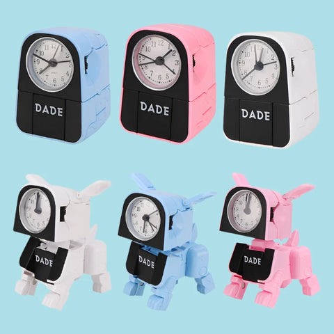 Cute Boy Kids Alarm Clock - Cartoon Robot Dog Desk Clock