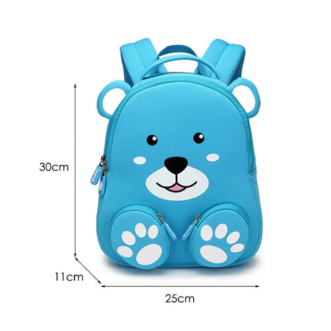Cute 3D Blue Bear Backpack for Kids