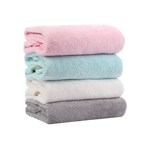 Cute Baby Bath Towel with Hood - Cartoon Coral Fleece Towel