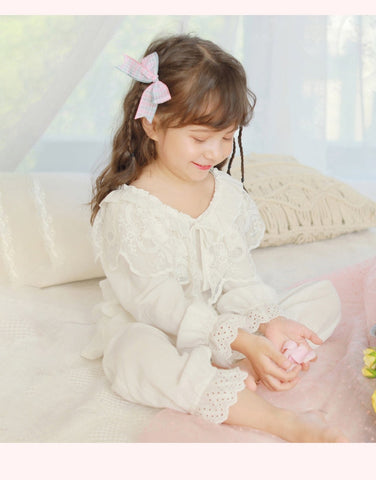 Lolita Embroidered Lace Pajama Sets – Royal Style Sleepwear