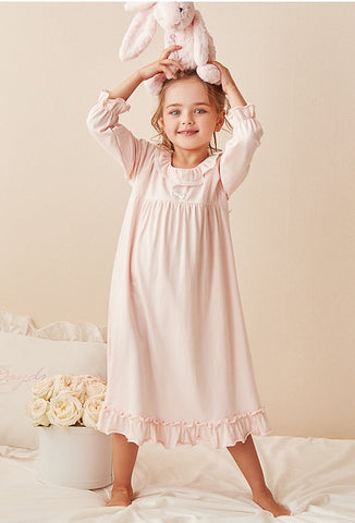 Girl's Lolita Princess  Dress Sleepshirt - Vintage Ruffles Nightgown for Toddler & Kids