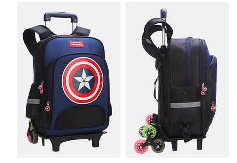 Kids Wheeled School Backpack Set – Rolling Luggage with Handbag for Boys and Girls