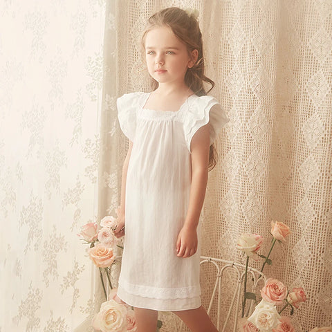 Princess Short Sleeve Sleepshirt Nightgown – Square Neck Summer Sleepwear