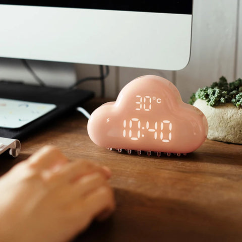 Cloud Alarm Clock - Kids LED Voice Control Digital Alarm Clock