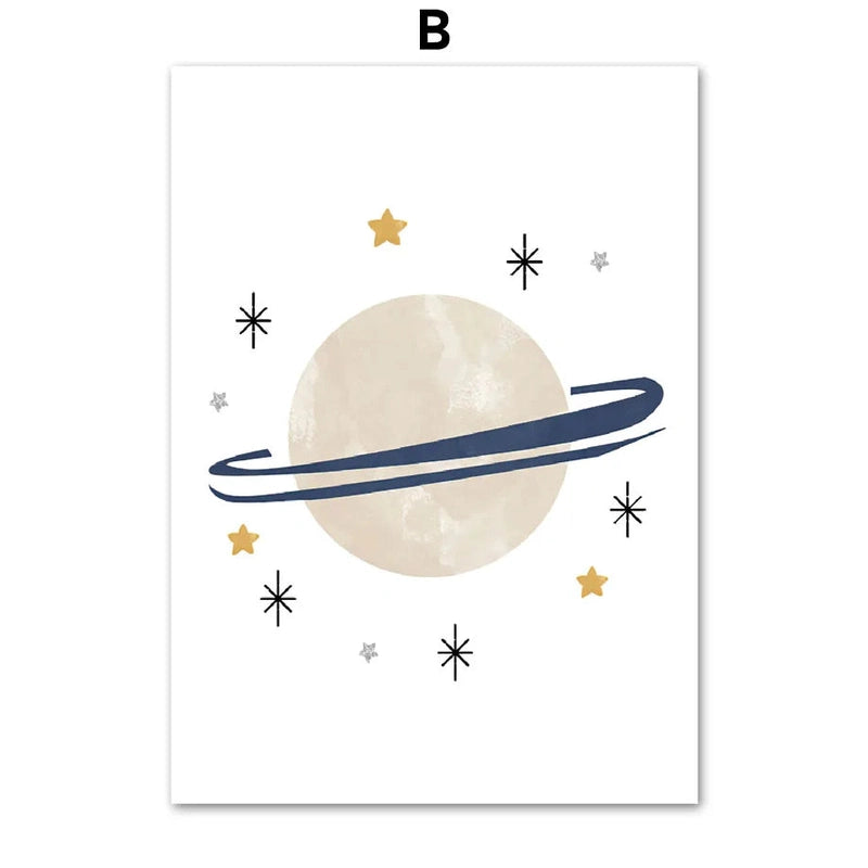 Space-Themed Canvas Prints - Elevate Your Kids Room! Teeny Pandas
