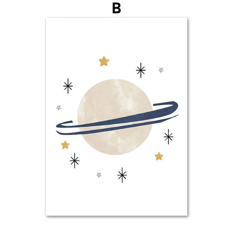 Space-Themed Canvas Prints - Elevate Your Kids Room! Teeny Pandas