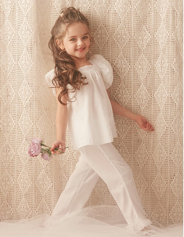 Princess Short Sleeve Sleepshirt Nightgown – Square Neck Summer Sleepwear