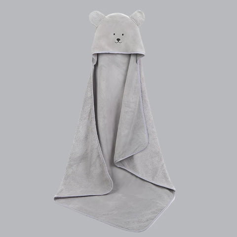 Cute Baby Bath Towel with Hood - Cartoon Coral Fleece Towel