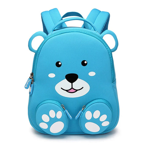 Cute 3D Blue Bear Backpack for Kids