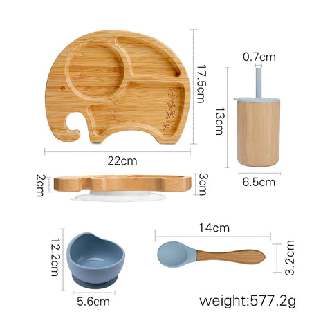 Premium Bamboo Baby Feeding Set - Eco-Friendly Dining for Little Ones Teeny Pandas