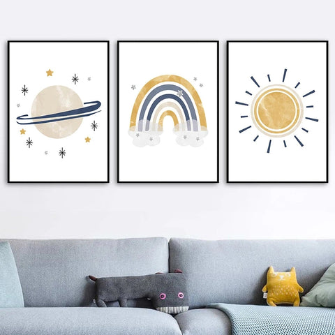 Space-Themed Canvas Prints - Elevate Your Kids Room! Teeny Pandas