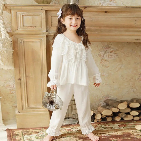Lolita Embroidered Lace Pajama Sets – Royal Style Sleepwear