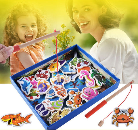 Wooden Magnetic Fishing Toy Set