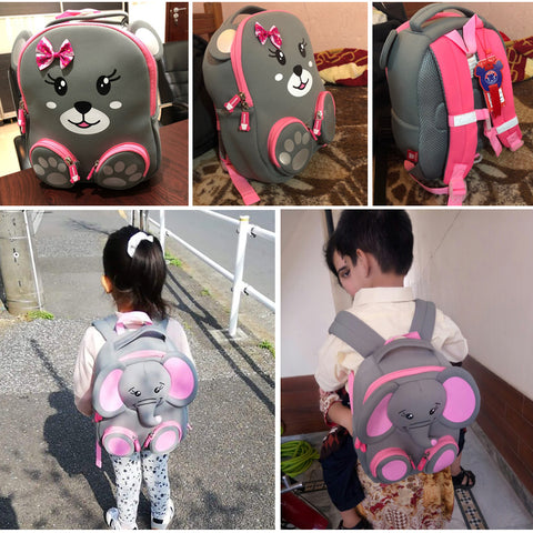 Cute 3D Blue Bear Backpack for Kids