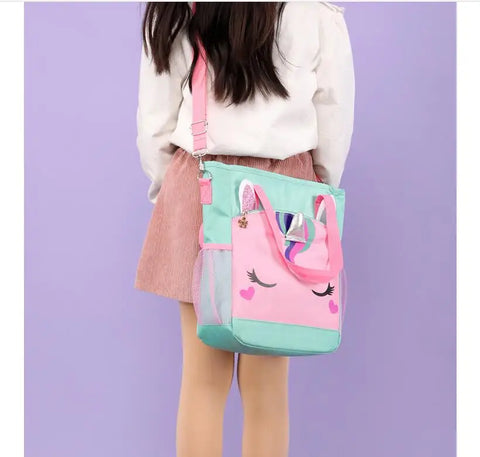 School Rolling Backpack for Girls with Pencil Case and Lunch Bag