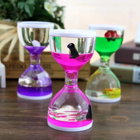 Hourglass Liquid Motion Timer for Relaxation and Focus Teeny Pandas