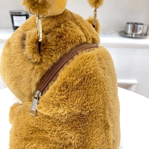 Adorable Capybara Plush Backpack - Soft and Comfortable Fur Straps! Teeny Pandas