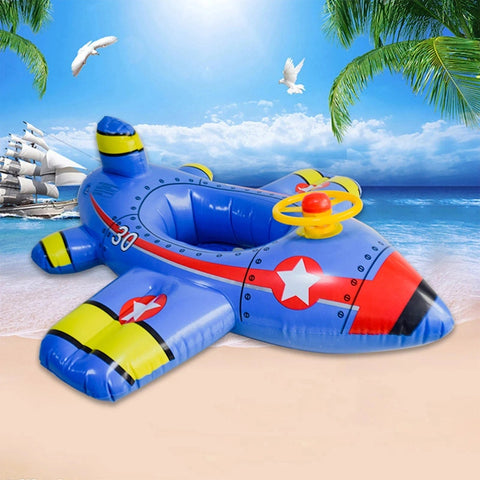 Inflatable Kids Swim Ring – Airplane Pool Float Teeny Pandas