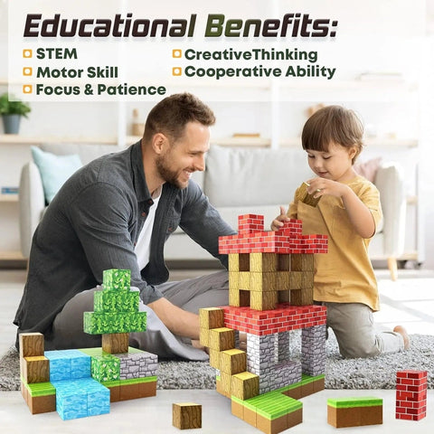 Magnetic Building Blocks Set Teeny Pandas
