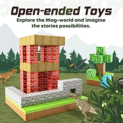 Magnetic Building Blocks Set Teeny Pandas