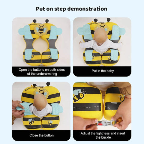 Baby Safe Swim Float - Leak Proof Chest Float! Teeny Pandas