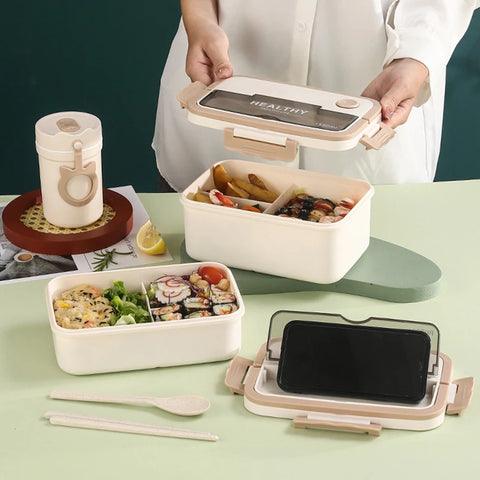 Kid’s Insulated Bento Lunch Box – Leakproof, Microwave-Safe! Teeny Pandas