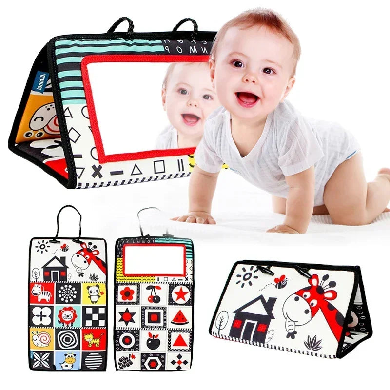 Montessori Baby Sensory Mirror – High-Contrast Tummy Time Toy Teeny Pandas