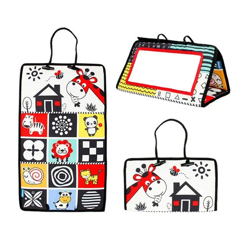 Montessori Baby Sensory Mirror – High-Contrast Tummy Time Toy Teeny Pandas