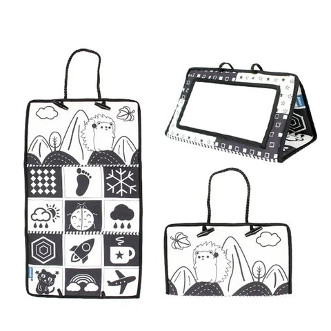 Montessori Baby Sensory Mirror – High-Contrast Tummy Time Toy Teeny Pandas