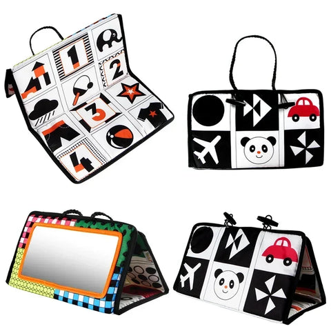 Montessori Baby Sensory Mirror – High-Contrast Tummy Time Toy Teeny Pandas