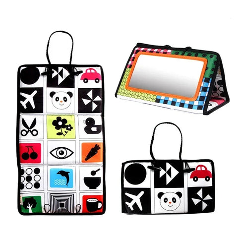 Montessori Baby Sensory Mirror – High-Contrast Tummy Time Toy Teeny Pandas