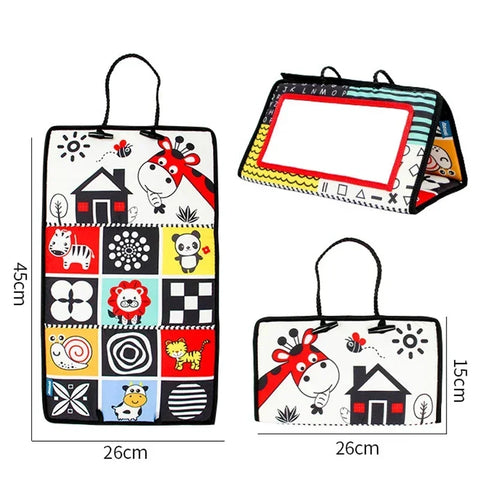 Montessori Baby Sensory Mirror – High-Contrast Tummy Time Toy Teeny Pandas