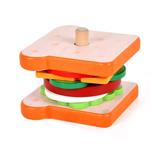 Montessori Burger Stacking Toy for Toddlers Teeny Pandas