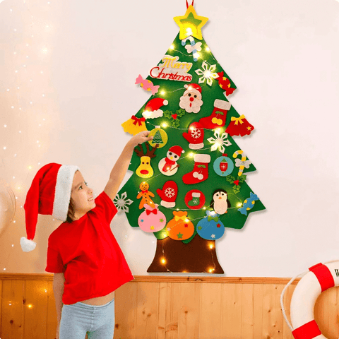 Montessori Felt Christmas Tree + Free Fairy Lights Teeny Pandas