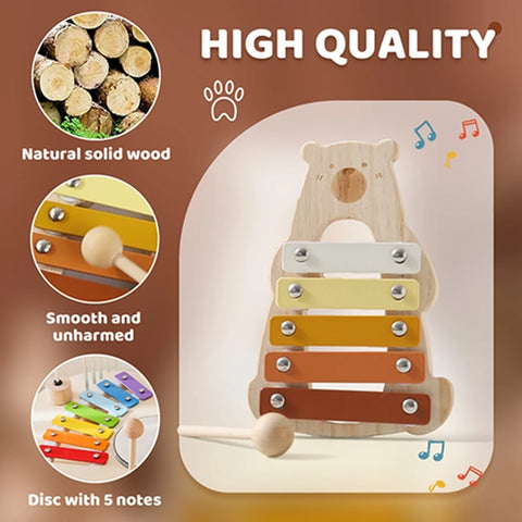Montessori Wooden-Bear Xylophone Teeny Pandas