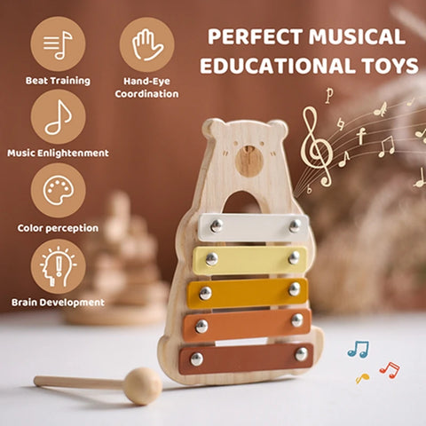 Montessori Wooden-Bear Xylophone Teeny Pandas