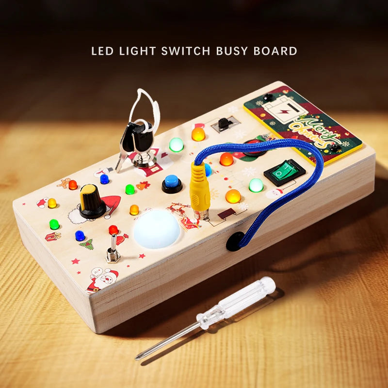 Montessori Wooden Busy Board - Christmas Edition Teeny Pandas