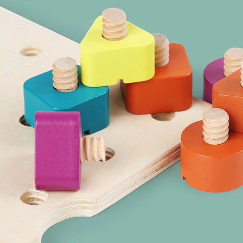 Montessori Wooden Screw and Color Relationship Toy – Educational and Fun Teeny Pandas