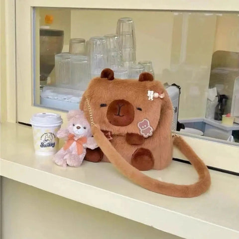 Adorable Capybara Plush Shoulder Bag for Kids - Cute and Stylish! Teeny Pandas