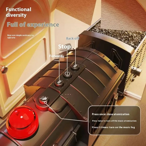Retro Steam Train Track Toy Set – Electric Train with Spray & Lights, Christmas Gift for Kids