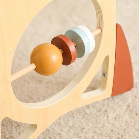 Rocket-Themed Baby Gym with Wooden Rattle Toys Teeny Pandas